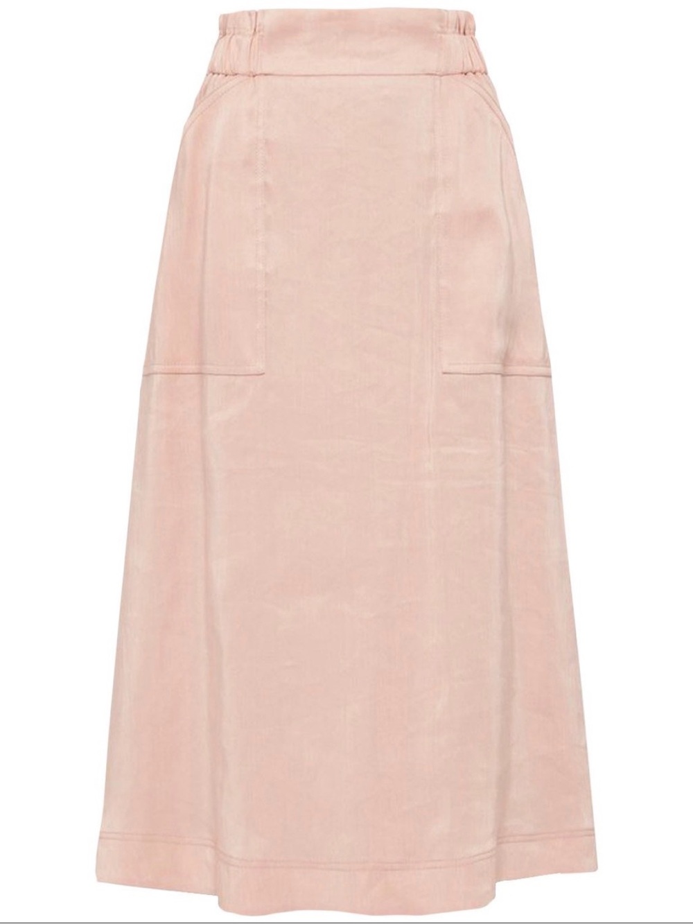 Aje Blush Pink A-Line Linen-Blend Skirt